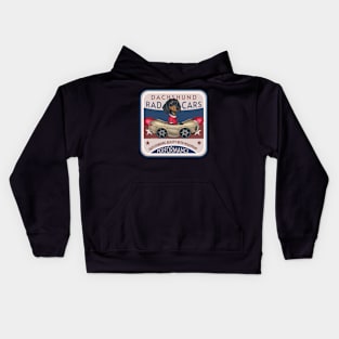 Dachshund Rad Cars Kids Hoodie